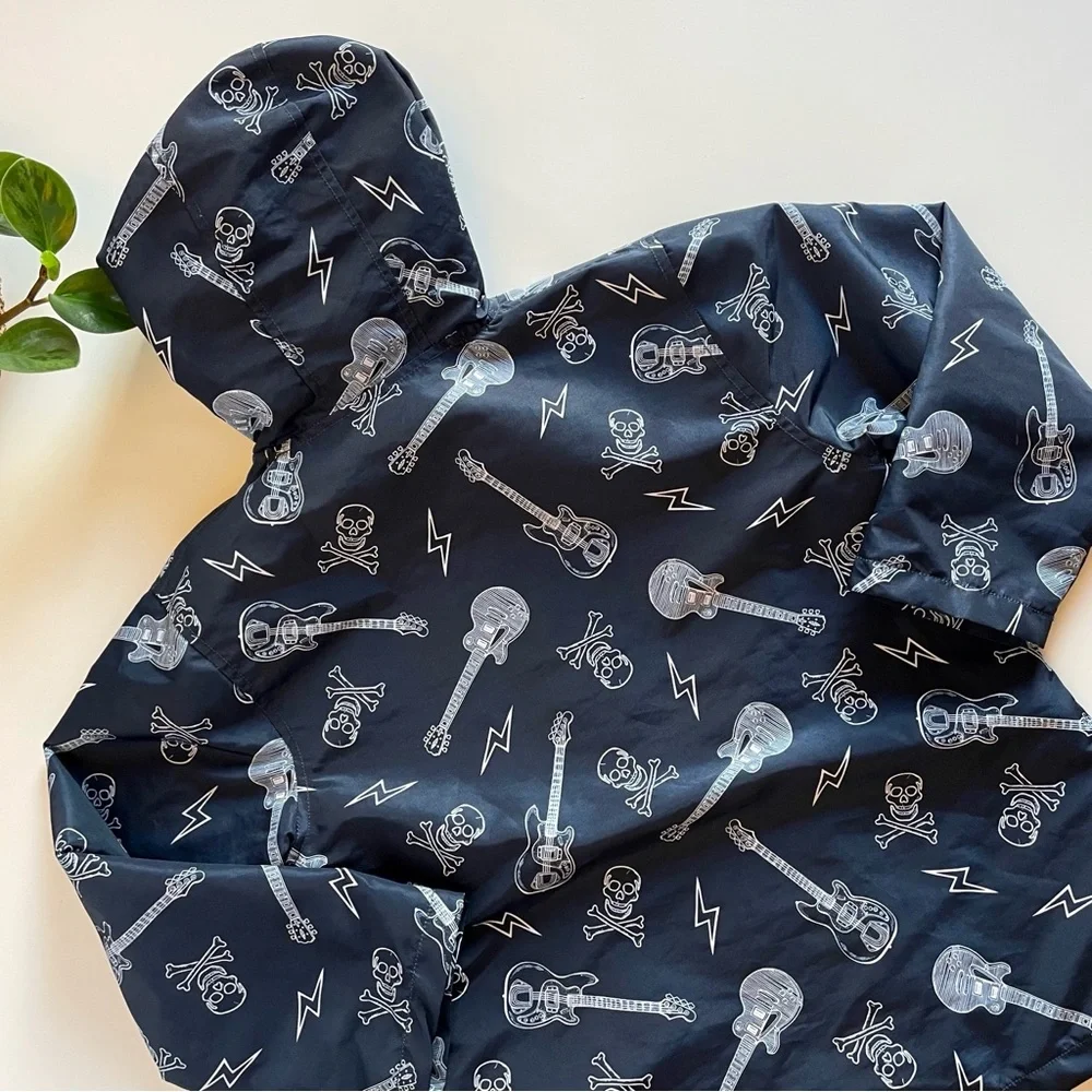 Gymboree Navy Skull & Guitar Jacket | 7/8